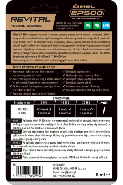MİHEL Ulei suplimentar pentru motor pe benzină