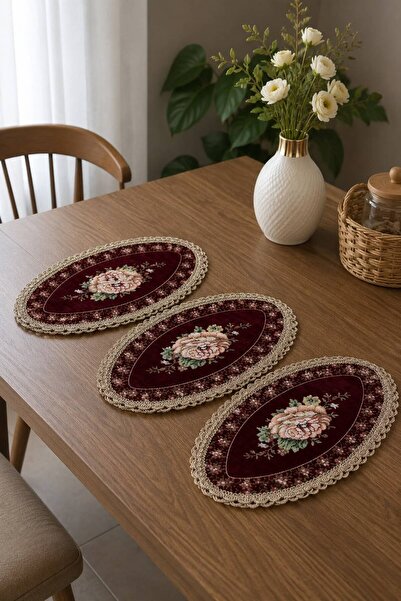 Yeshome Collection Σετ 3 τεμαχίων Μίνι Ράνερ Σενίλ 20 x 35 εκ.