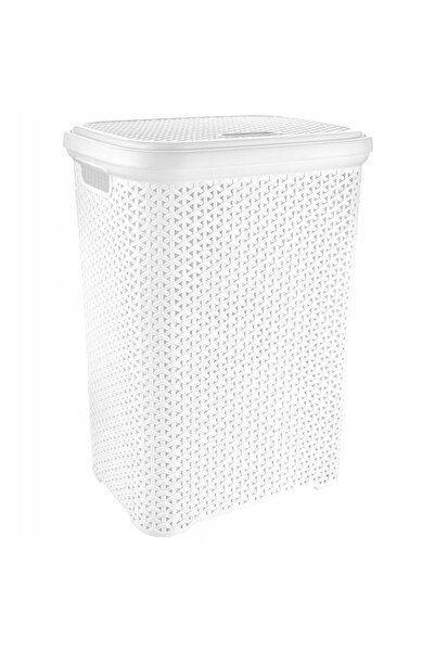 Orionis Coș de rufe din plastic alb 55 L