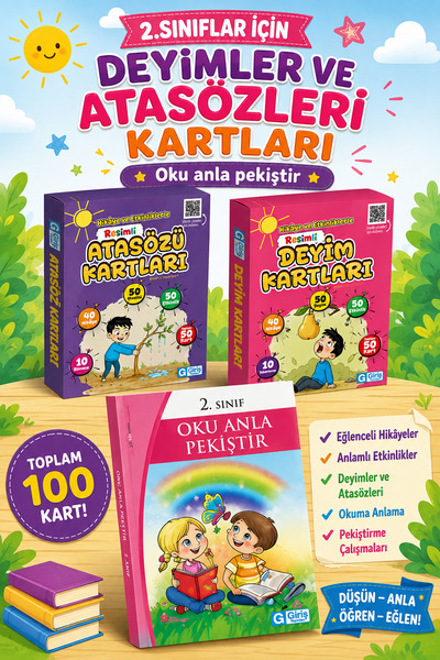 Ata Yayıncılık 2.Sınıflar İçin Atasözleri ve Deyim Kartları + Oku Anla Pekiştir