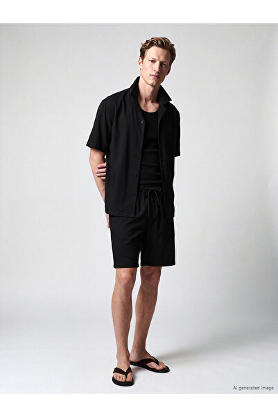 LC Waikiki Trendlucky Men's Regular Fit Linen Look Shorts with a Difference