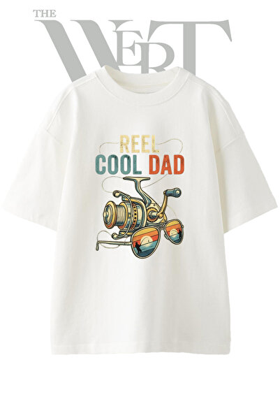 THEWERT Balikci Makara Gozluk Design Printed Unisex White Oversize T-Shirt