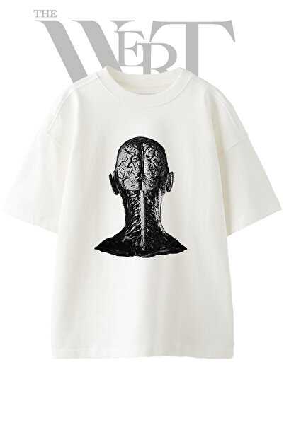 THEWERT Μπλουζάκι με σχέδιο Brain Spinalcord, τυπωμένο Unisex λευκό oversize