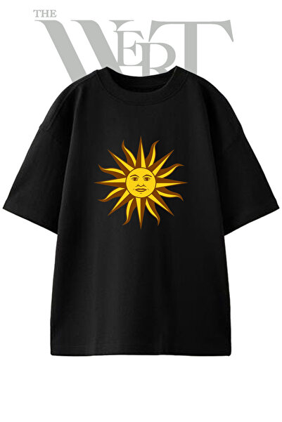 THEWERT Μπλουζάκι Sol de Mayo με στάμπα, Unisex, Μαύρο, Oversize