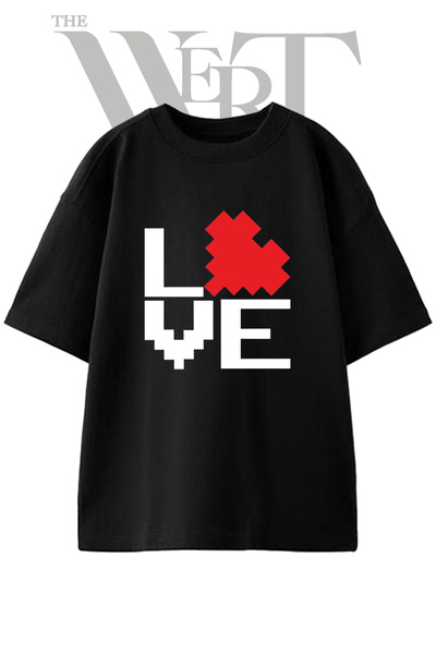 THEWERT Μπλουζάκι Pac Man Ghost Design με στάμπα, Unisex, Μαύρο, Oversize