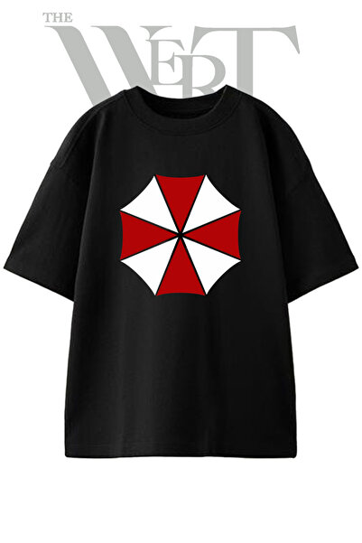 THEWERT Umbrella Corp dizajn, štampana unisex crna majica prevelikog kroja