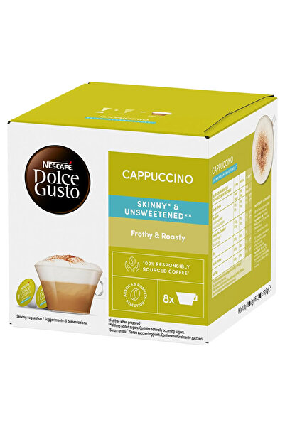 Nescafe Dolce Gusto Nescafe Cappuccino Skinny Unsweetened Coffee Capsules 16 ...