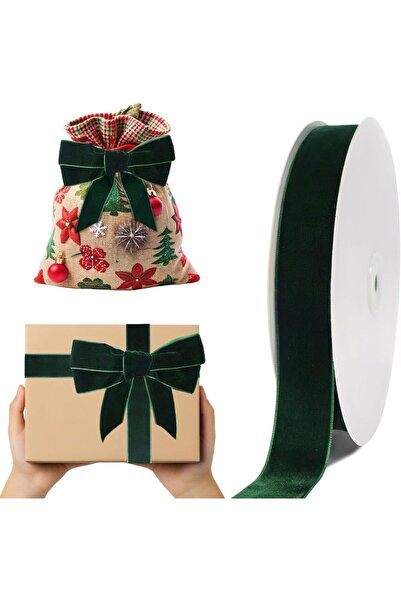 Arabest Green Velvet Ribbon,1 Inch x 80 Yards,for Gift Wrapping,Tree Ornament...