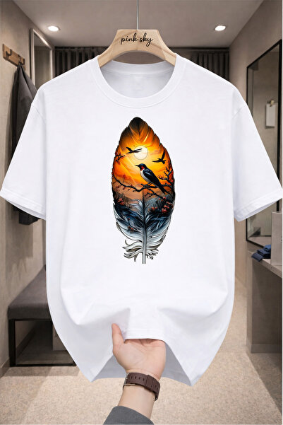 Pink Sky Premium Oversize T-Shirt 100% Cotton Unisex Comfortable Fit Trending...
