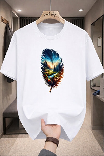 Pink Sky Premium Oversize T-Shirt 100% Cotton Unisex Comfortable Fit Trending...