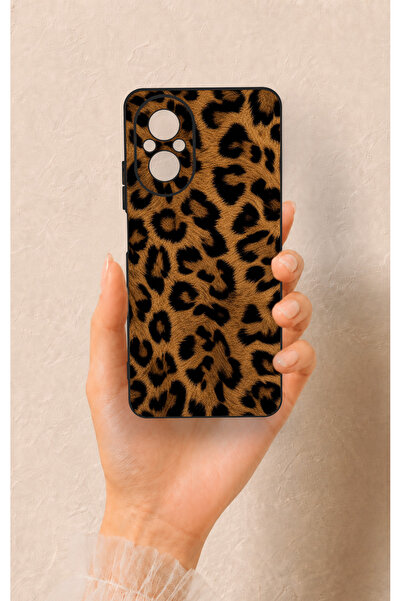 Vip Case Realme 12 Lite Uyumlu Koyu Leopar Deri Desenli Silikon Kılıf
