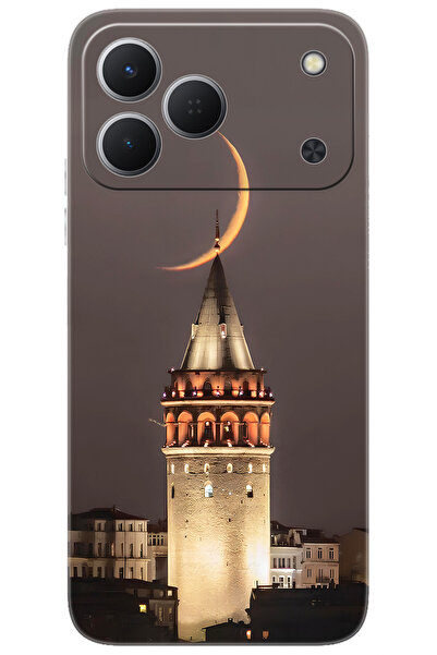 TECNO Spark 50 4G (KN4n) Uyumlu Kılıf Desen Baskılı Silikon Galata Kulesi STK...