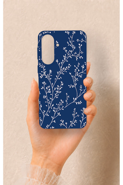 Vip Case Samsung A57 Uyumlu İnce Yaprak Dalı Desenli Silikon Kılıf