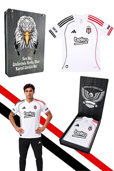Beşiktaş Original Licensed Adidas Jersey 25-26 Season White Jersey with Uv Bo...