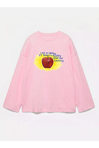 Disante 100% bumbac, cu potrivire oversize, imprimat LIFE IS UNFAIR - Tricou ...