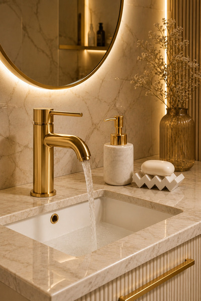 lufen deco Mermer Desenli Beton 2'li Banyo Wc Seti Sıvı Katı Sabunluk Banyo A...