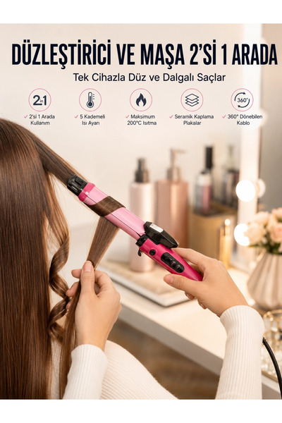 Generic Brand ®   Hair Straightener and Tongs Dual Hair Styler (Copy)