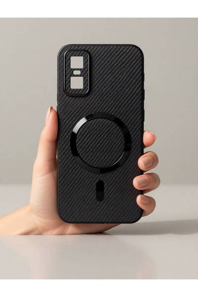 TECNOTREND İNfinix GT 30 Pro Uyumlu Telefon Kılıfı Karbon Fiber Dokulu Elektr...