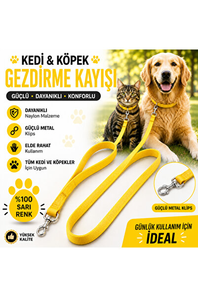 Genel Markalar Kedi & Köpek Gezdirme Kayışı - Dayanıklı Naylon Gezdirme İpi -...