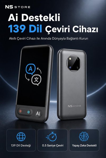 NS Store Yapay Zeka Destekli 139 Dil Anında Sesli ve Fotoğraf Çevirisi Cihazı – Çok Dilli Seyahat Asistanı