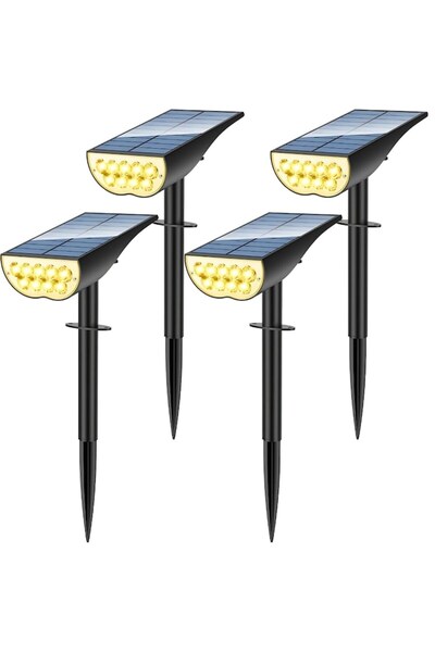 OEM Set 4 Lampi Solare Exterior Macvi® cu Senzor Miscare 3 Moduri LED IP65 Al...