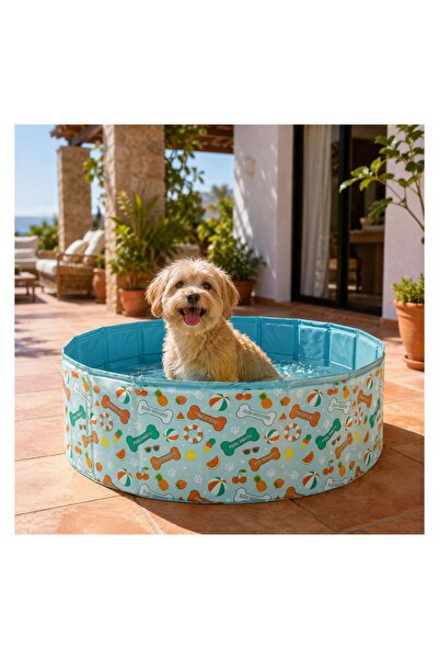 OEM Piscina Albastră cu Modele pentru Animale de Companie Ø80 × 30 cm, pliabilă