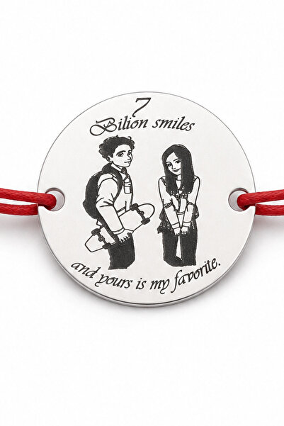 Simoshop Brățară argint 925 7 Billion Smiles, șnur reglabil