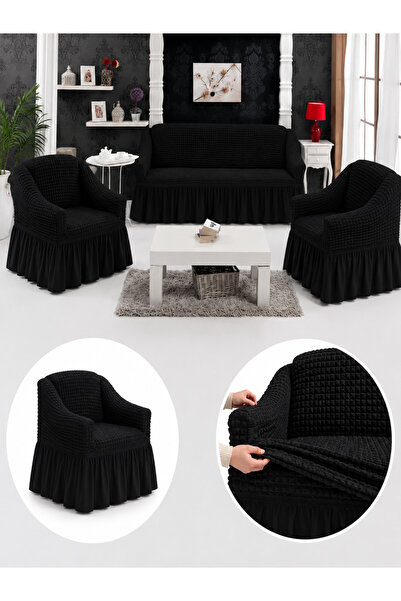 delfin Set Huse Elastice Creponate pentru Canapea 3 Locuri + 2 Fotolii, Unive...