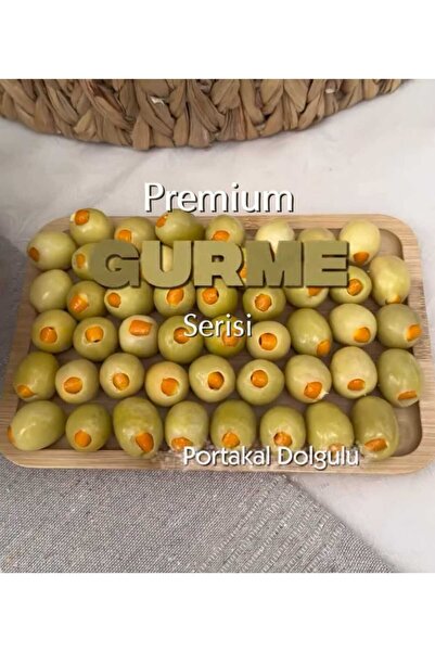 By Zeytunix Garden Premium Portakal Dolgulu Yeşil Zeytin 1000 gr (İri Boy)