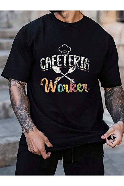 9TAY 100% Cotton Ladies Lunch Lady School Cafeteria Worker Men's Black Vacati...