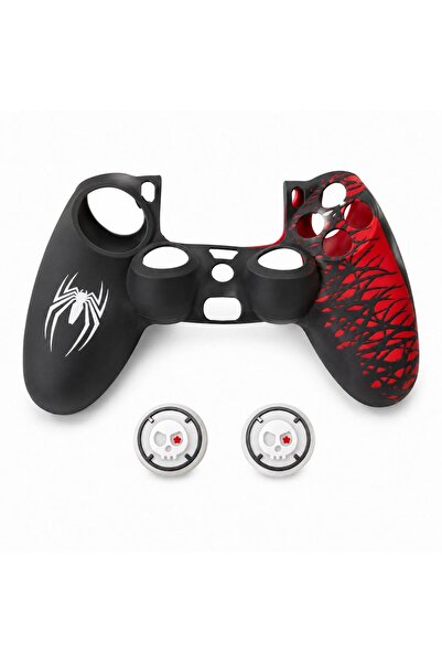 Doreka PS4 Dualshock sıpıder man Koruyucu Silikon Kılıf ve Analog koruyucu