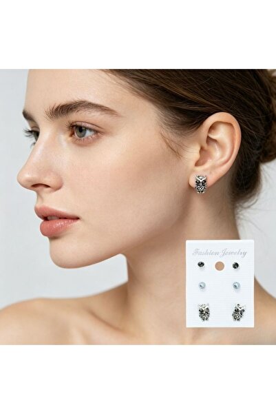 idei Stud earrings on cardboard support, Top Bottom Set with various designs,...