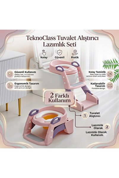 TeknoClass Merdivenli Tuvalet Adaptörü Eğitimi Alıştırma Koltuğu Tutma Kollu ...