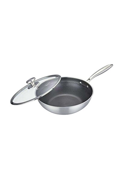 goldmann Tigaie WOK hybrid FUSIONHEX PRO, 28x8.5cm, capac sticla,acoperire an...