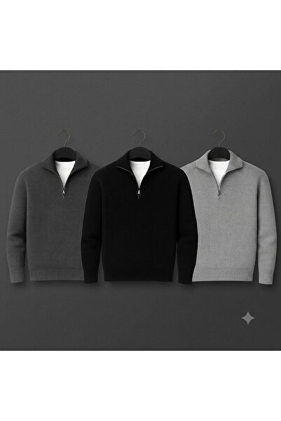zs zaos fashion 3-Piece Advantageous Set Winter Stand-Up Collar Sweater Thick...