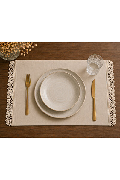 Home Duck Keten Dantelli Amerikan Servis 35x45 2 Adet