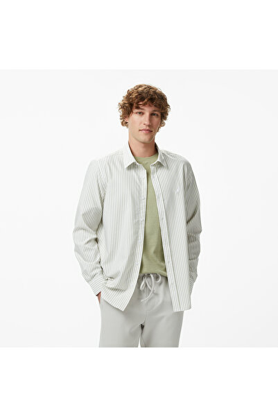 Nautica Erkek Yeşil Regular Fit Çizgili Gömlek