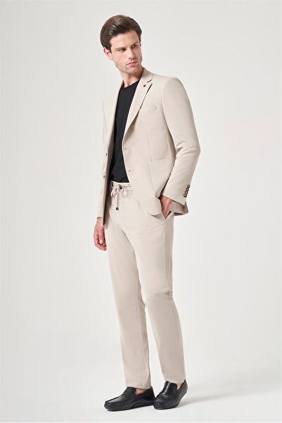 İmza Taş Mono Yaka 6 Drop Slim Fit Elastic Waist Suit 1001260194