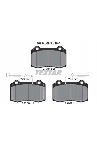 TEXTAR 21381-18,0 KLOCKI HAM. ALFA P. 147/156/SPIDER/GTV- 3,2