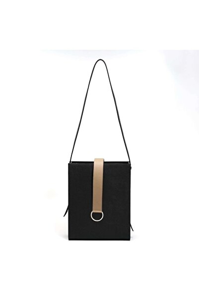 Urban Vanilla Geantă din piele structurată cu design minimalist AMANDA Negru