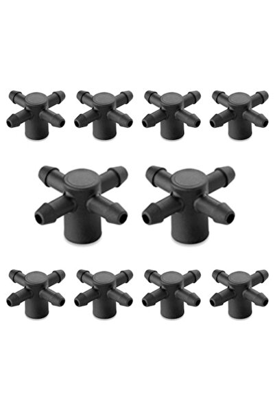 flores Set de 10 x picurătoare din plastic cu 4 ieșiri de 5 mm, NR-7650, negru