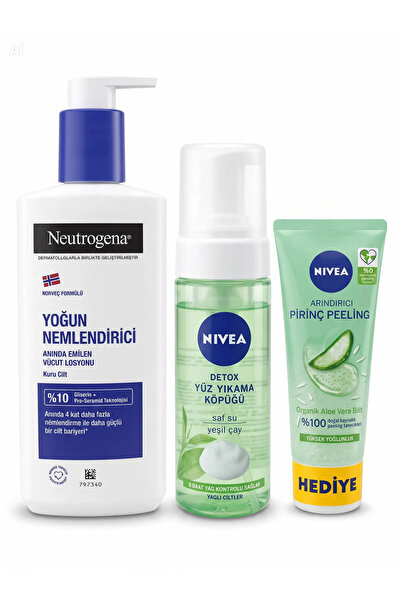 Neutrogena Yoğun Nemlendirici Losyonu 250ml ( Detox Yüz Yıkama Köpüğü 150ml &...