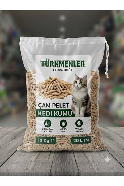 Türkmenler Flora Doğa Kedi Kumu Tozsuz Çam Peleti 20LT