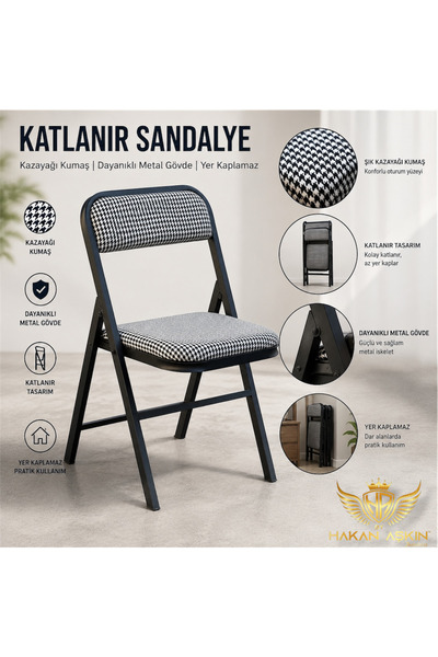 BY HAKAN AŞKIN Vega Katlanır Metal Sandalye çalışma masası-mutfak-kafe-balkon...