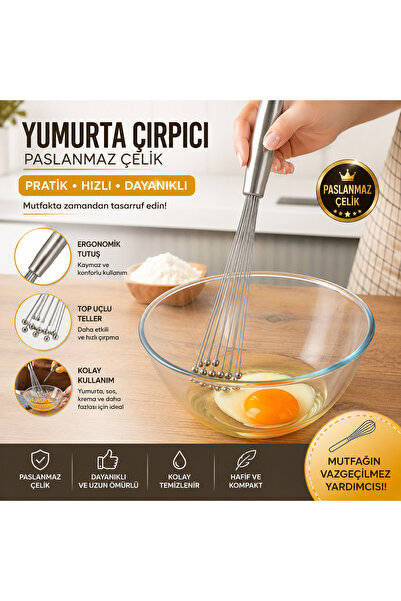 Ufak Tefek Şeyler Stainless Steel Ball-End Egg Beater - Beaded Sauce and Doug...