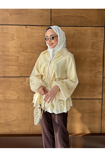 Rimel Moda Shine Papatyalı Tunik Sarı