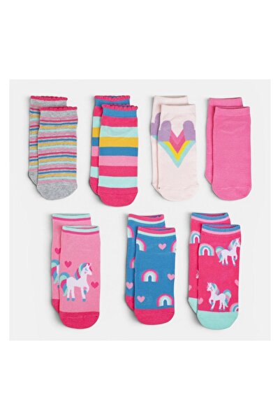 OEM Șosete scurte pentru copii, model unicorn, set 7 perechi, mărimea 31-34 –...