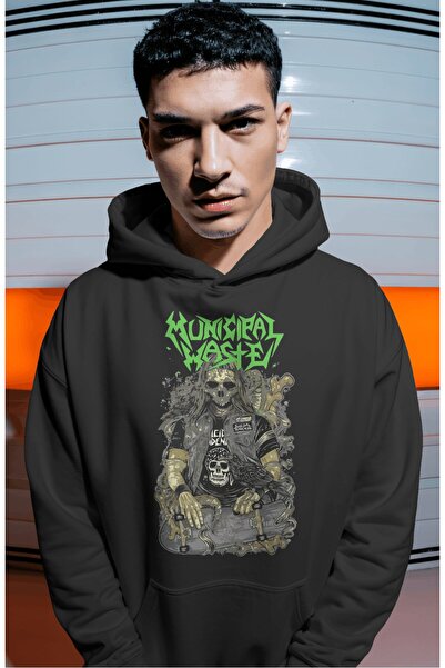 SEVBANO هودي فاخر كبير الحجم مطبوع عليه شعار Municipal Waste Rock Metal Music...