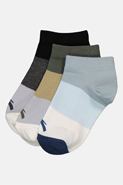 Anta Kids Boy 3 Pairs Brand Logo Ankle Socks, Multicolor