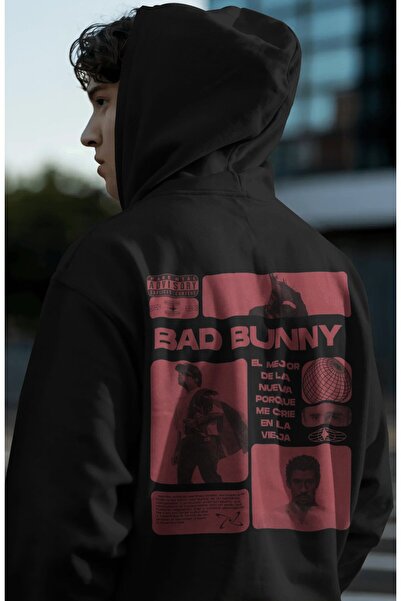 SEVBANO Bad Bunny Rapper Singer Back Printed Unisex Oversize Premium Hoodie
